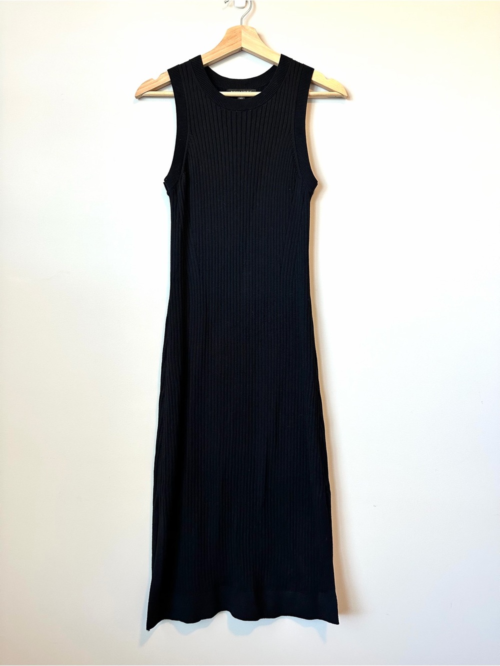Banana Republic | Black Ribbed Crew Sweater Dress
